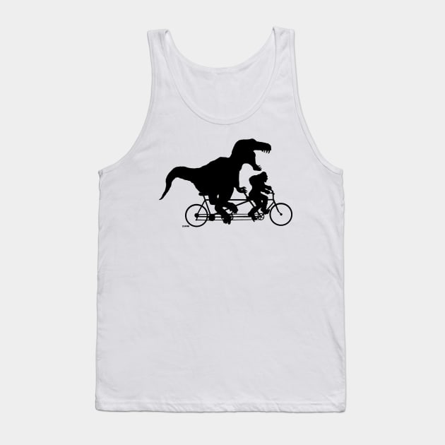 Gone Squatchin cycling with T-Rex Tank Top by NewSignCreation